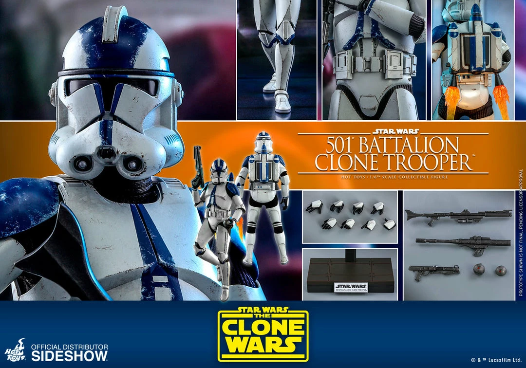 Sixth Scale Collectible Figures 501st Battalion Clone Trooper Sixth Scale Figure By Hot Toys The Clone Wars - Television Masterpiece Series 12 Sixth Scale Collectible Figures 501st Battalion Clone Trooper Sixth Scale Figure By Hot Toys The Clone Wars - Television Masterpiece Series