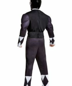 Fun.com Power Rangers Black Adult Muscle Ranger Costume