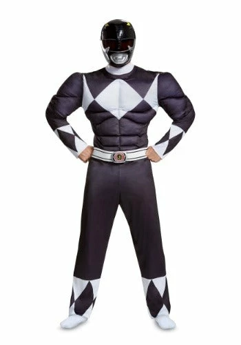 Fun.com Power Rangers Black Adult Muscle Ranger Costume 1 Fun.com Power Rangers Black Adult Muscle Ranger Costume