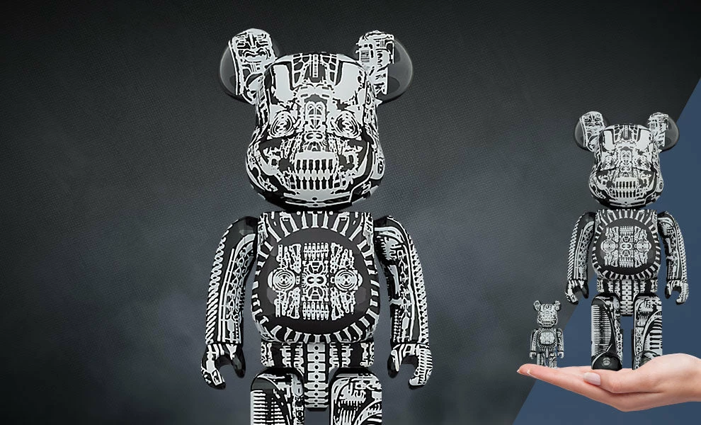 Be@rbrick H.R. Giger (Black Chrome Version) 100% & 400% Bearbrick By Medicom Toy 1 Be@rbrick H.R. Giger (Black Chrome Version) 100% & 400% Bearbrick By Medicom Toy