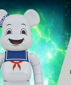 Ghostbusters Be@rbrick Stay Puft Marshmallow Man (White Chrome Version) 1000% Bearbrick By Medicom Toys 27.55"