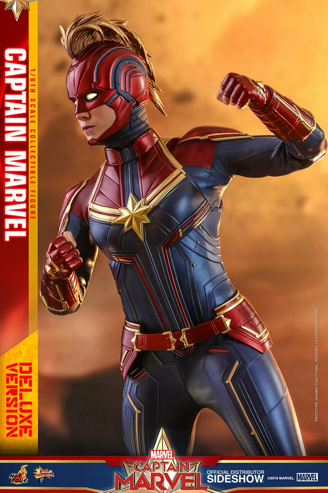 Avengers Earth's Heroes Captain Marvel Deluxe Version Sixth Scale Figure By Hot Toys Captain Marvel - Movie Masterpiece Series 14 Avengers Earth's Heroes Captain Marvel Deluxe Version Sixth Scale Figure By Hot Toys Captain Marvel - Movie Masterpiece Series