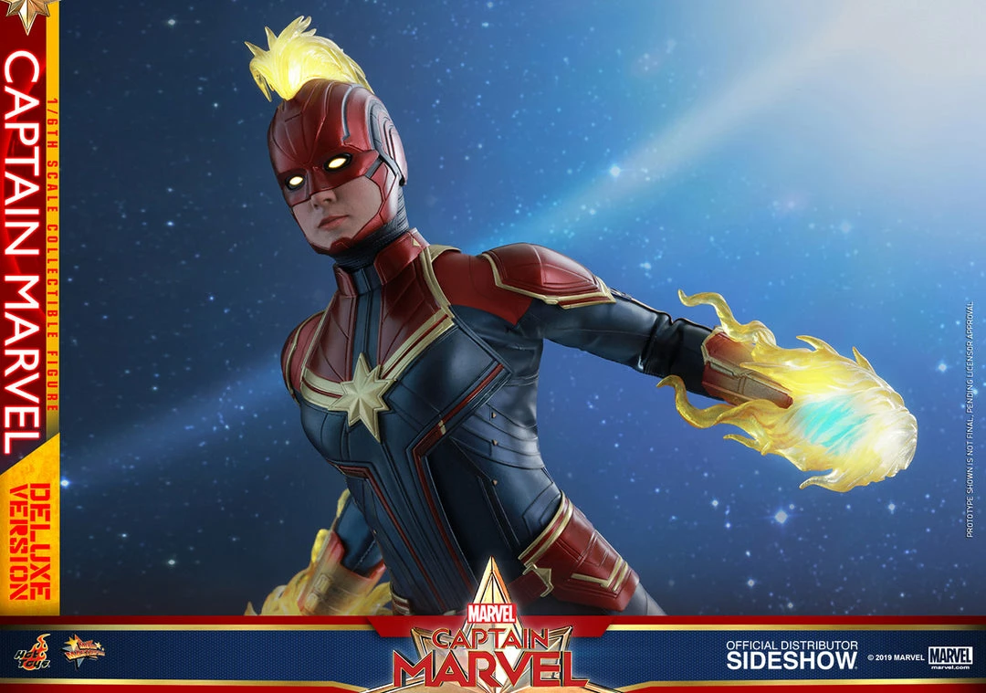 Avengers Earth's Heroes Captain Marvel Deluxe Version Sixth Scale Figure By Hot Toys Captain Marvel - Movie Masterpiece Series 19 Avengers Earth's Heroes Captain Marvel Deluxe Version Sixth Scale Figure By Hot Toys Captain Marvel - Movie Masterpiece Series