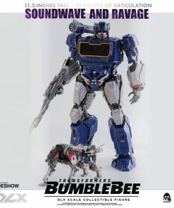 Soundwave & Ravage Collectible Figure By Threezero DLX Scale - Die-Cast Metal - Bumblebee Movie Transformers