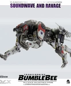Soundwave & Ravage Collectible Figure By Threezero DLX Scale - Die-Cast Metal - Bumblebee Movie Transformers