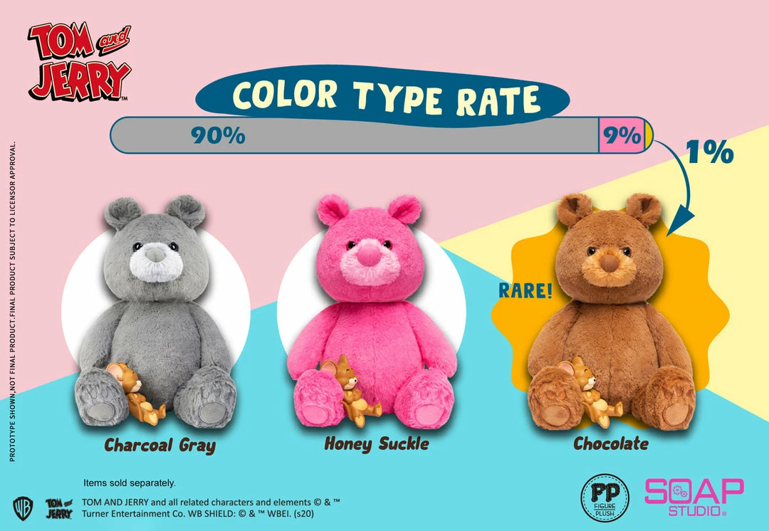 Tom And Jerry Plush Teddy Bear (Charcoal Gray) Collectible Figure By Soap Studio 5 Tom And Jerry Plush Teddy Bear (Charcoal Gray) Collectible Figure By Soap Studio