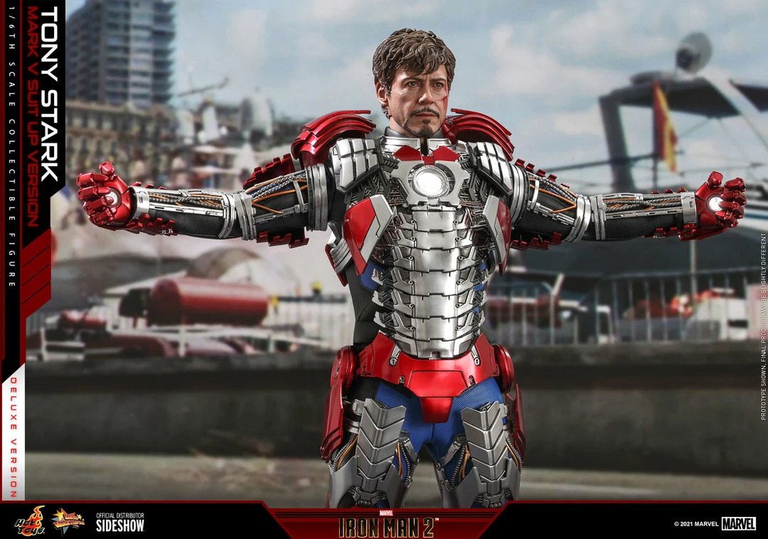 Tony Stark (Mark V Suit Up Version) Deluxe Sixth Scale Figure By Hot Toys Movie Masterpiece Series – Iron Man 2 3 Tony Stark (Mark V Suit Up Version) Deluxe Sixth Scale Figure By Hot Toys Movie Masterpiece Series – Iron Man 2